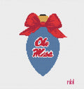 Ole Miss Blue Bulb Christmas Ornament Canvas