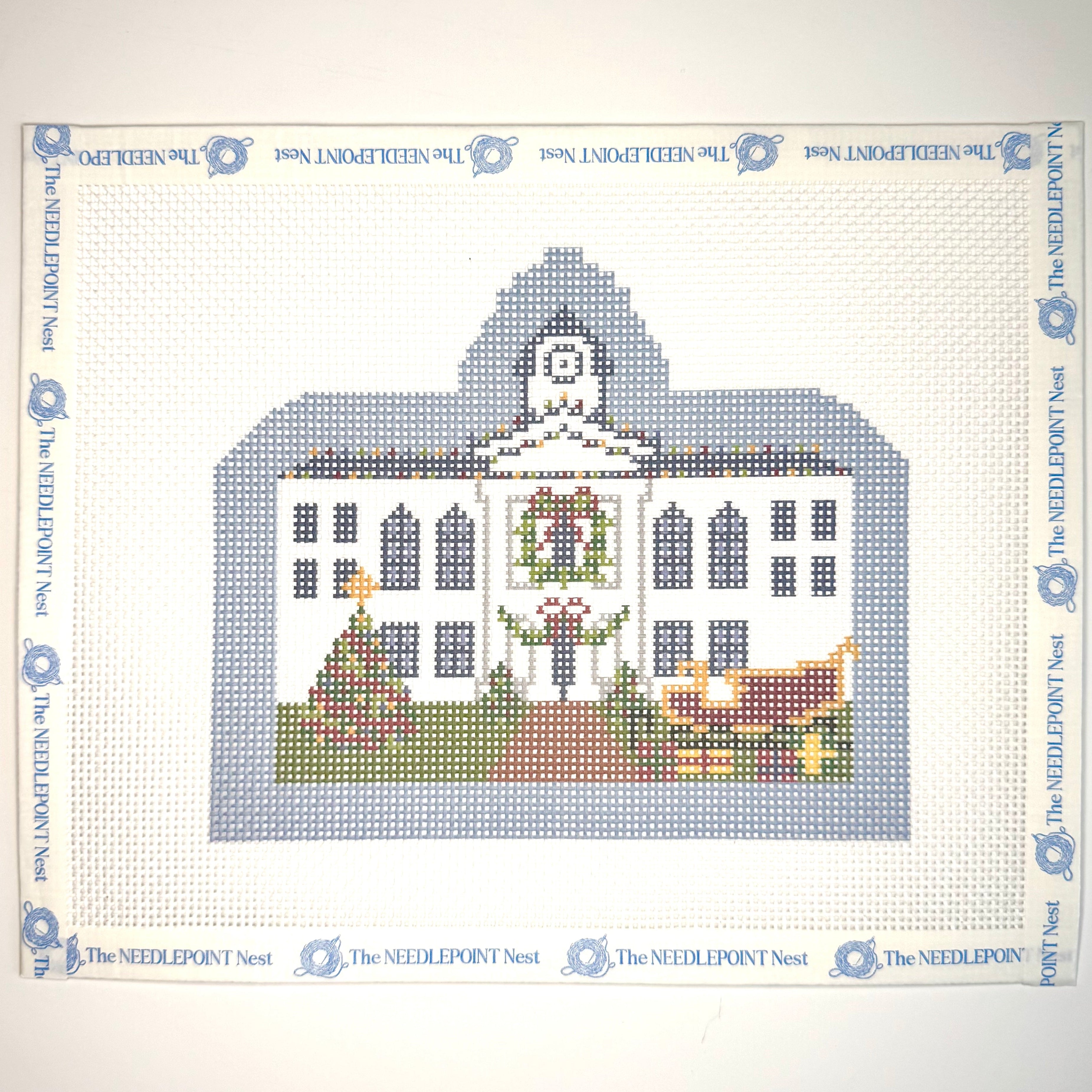 Oxford Courthouse Christmas Village Canvas