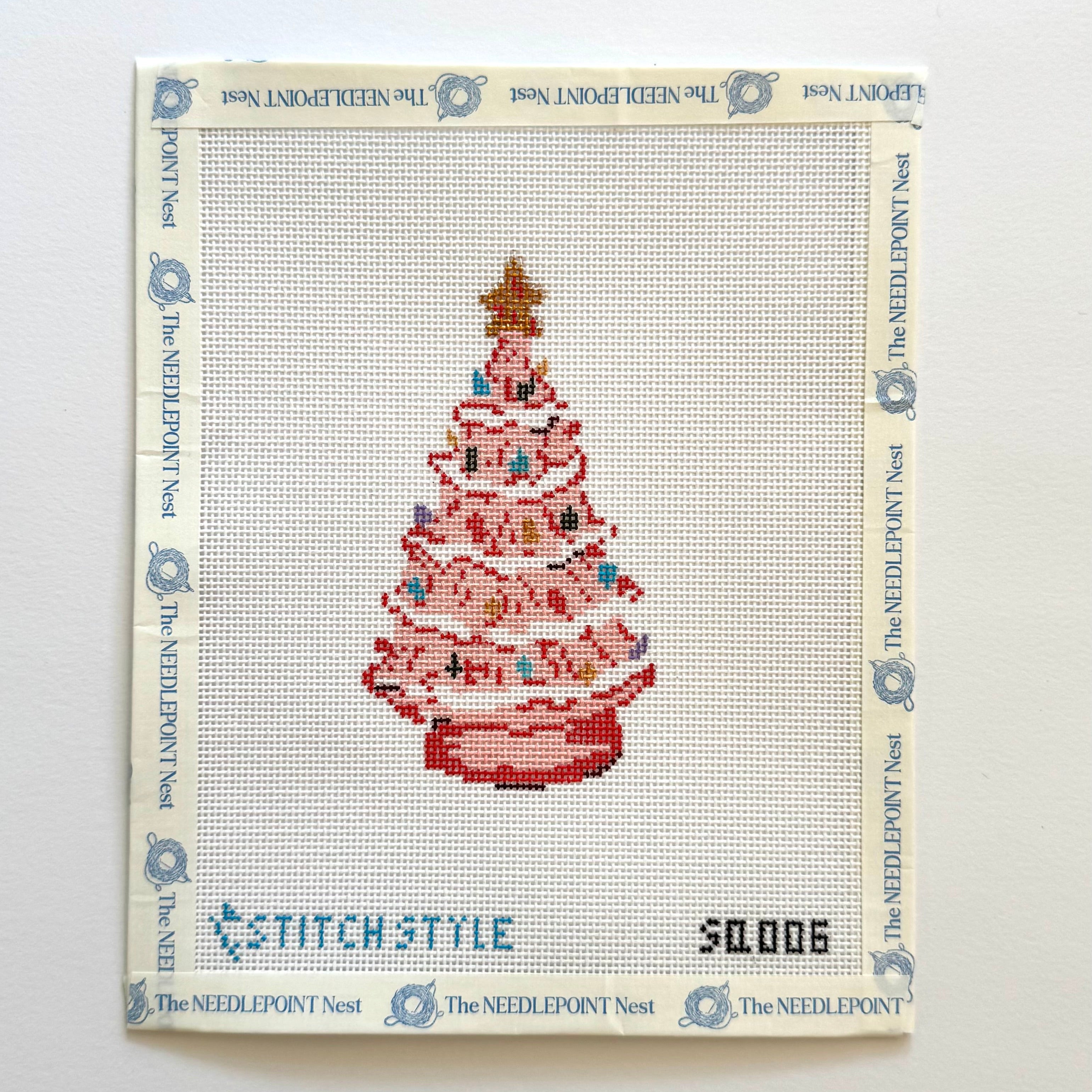 Pink Christmas Tree Canvas