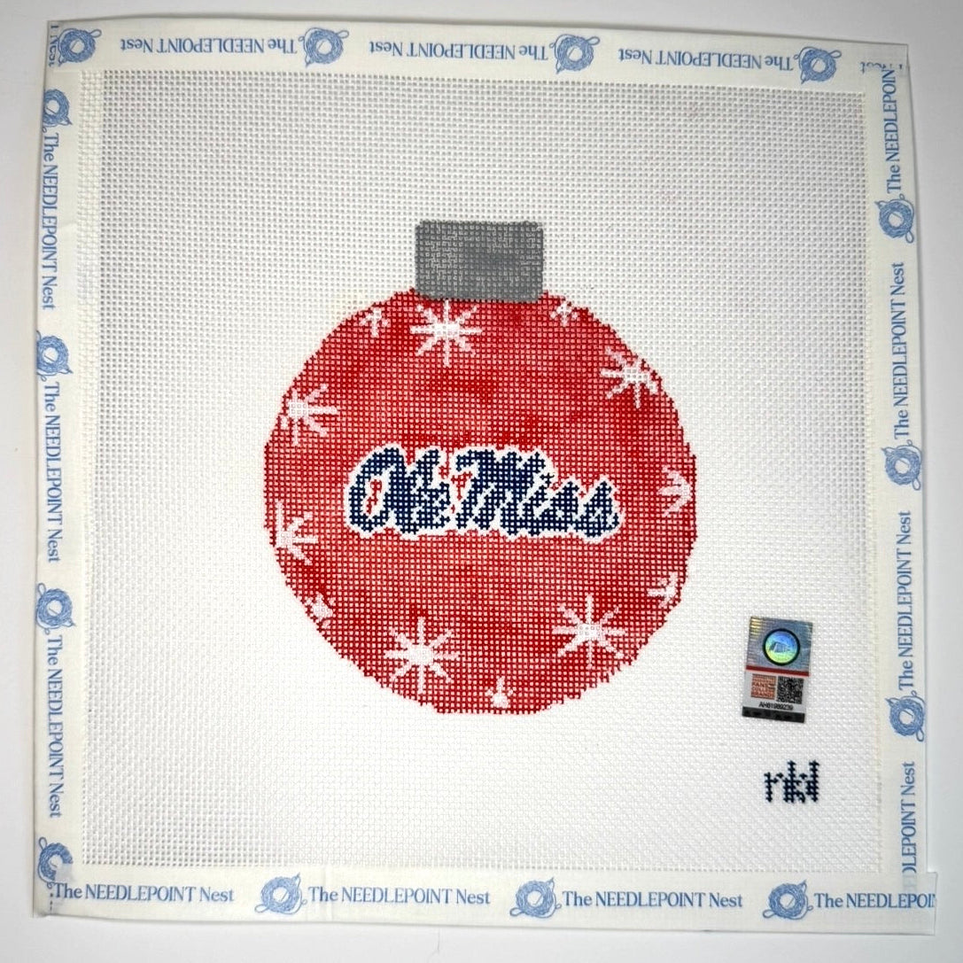 Ole Miss Snowflake Ornanment